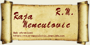 Raja Menčulović vizit kartica
